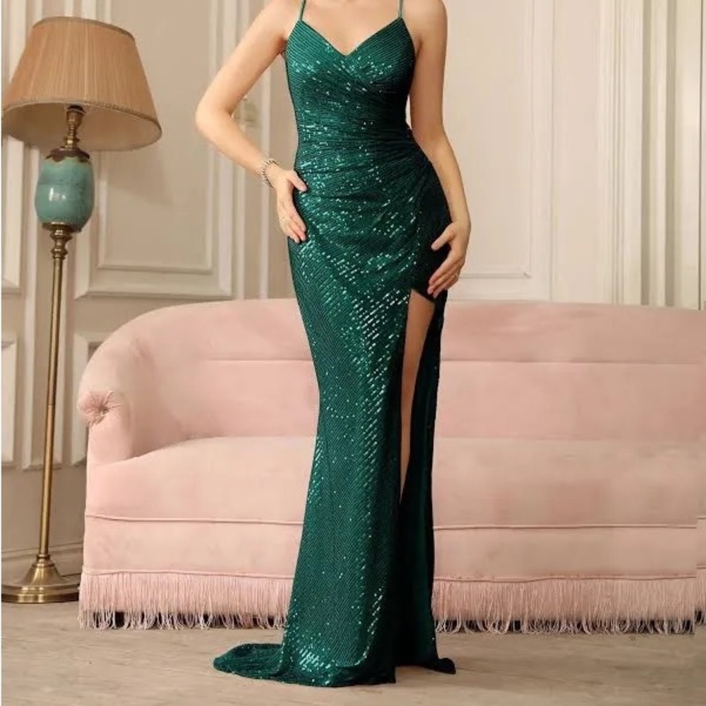 Sequined Maxi Dress with slit